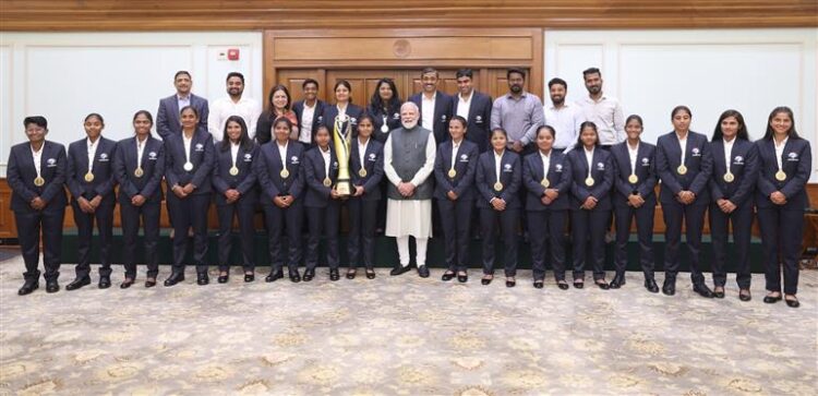 Prime Minister Shri Narendra Modi interacts with Indian Blind Women’s T20 World Cup Champions