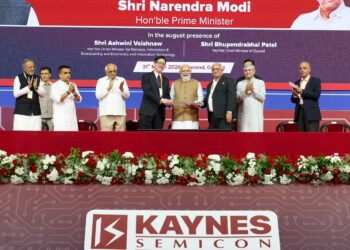 Prime Minister Shri Narendra Modi inaugurates the Kaynes Semicon Plant at Sanand, Gujarat