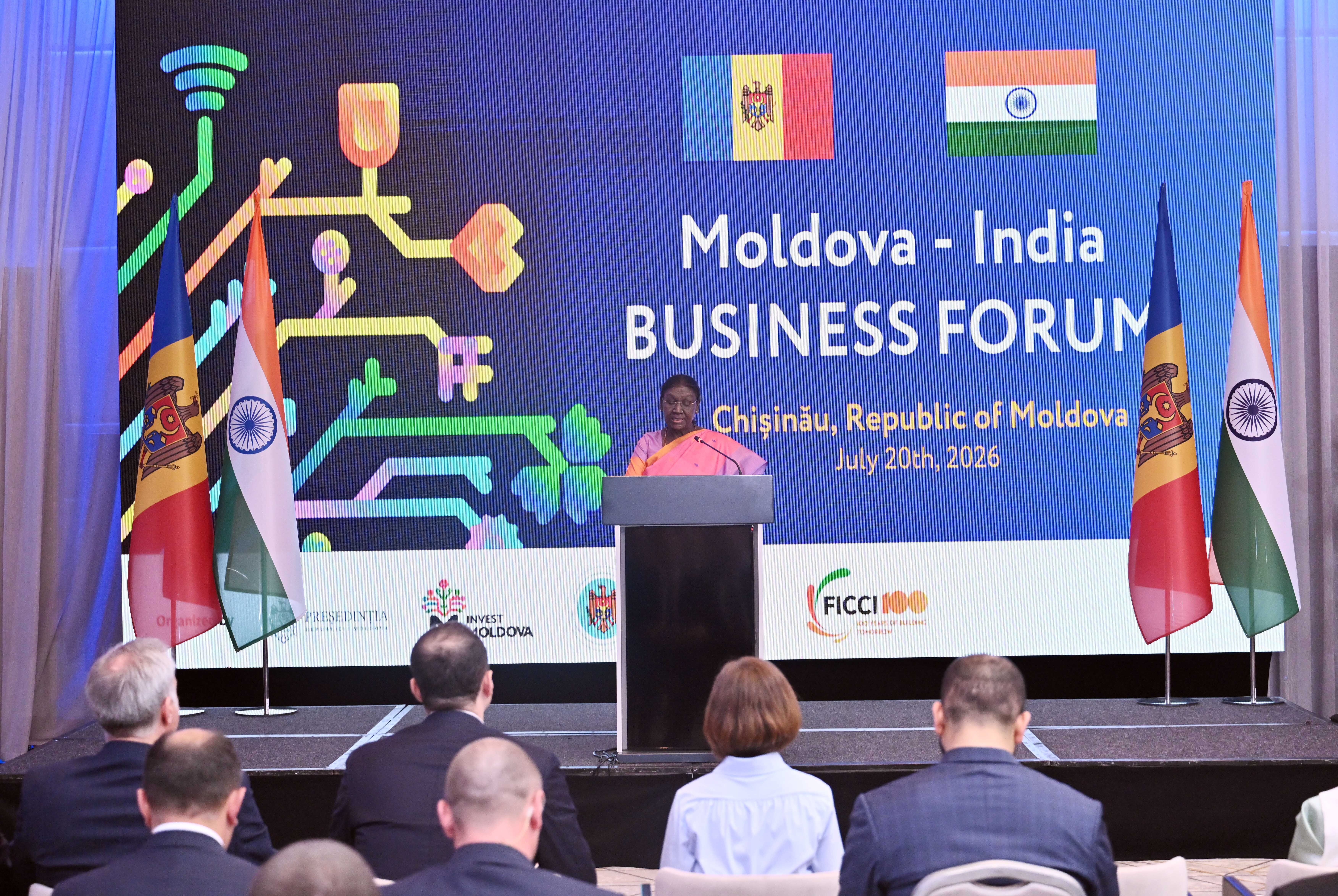 PRESIDENT OF INDIA ADDRESSES INDIA-MOLDOVA BUSINESS FORUM