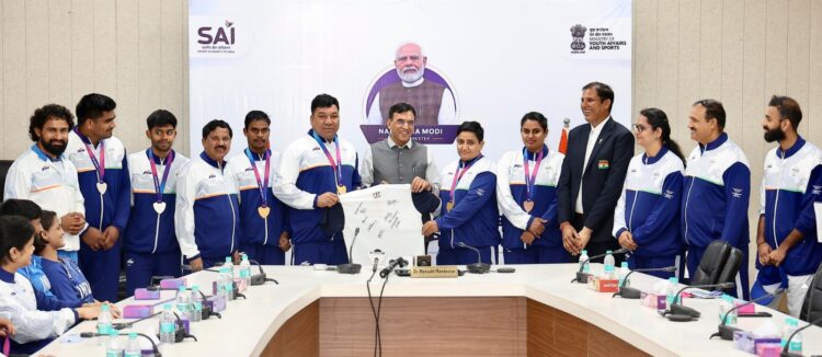 Dr. Mansukh Mandaviya felicitates Commonwealth Games 2026 medallists in boxing, judo and para-athletics; calls on athletes to mentor the next generation