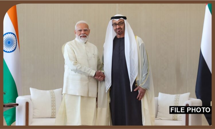 Prime Minister Shri Narendra Modi receives a telephone call from the President of the UAE