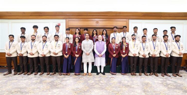 PM interacts with Team India representatives at 48th WorldSkills Competition